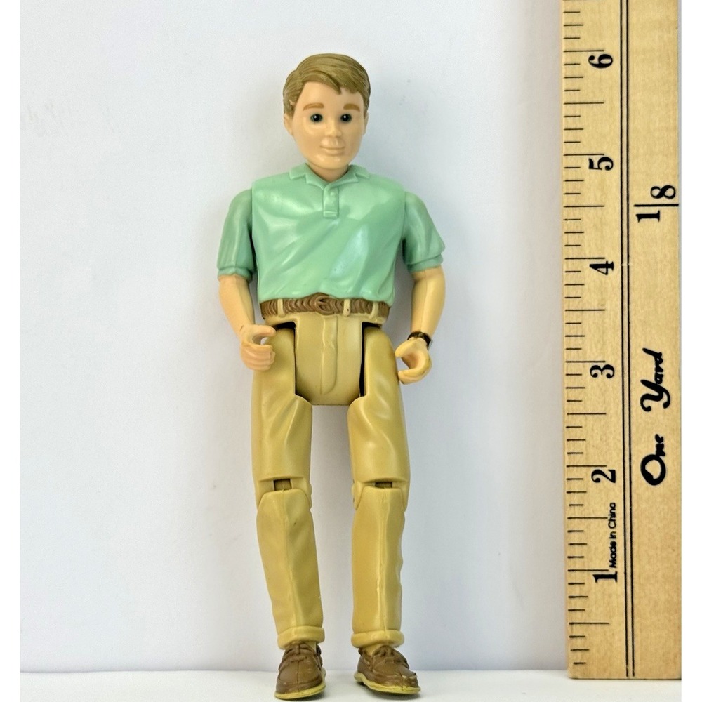 Fisher-Price Loving Family Dollhouse 1998 Dad Father Doll Blue Shirt & Tan Pants